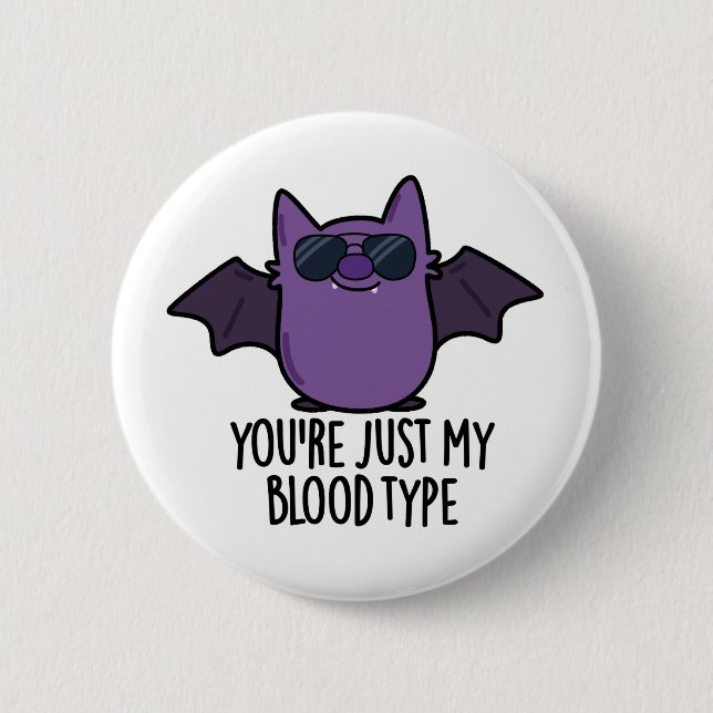 Du bist nur mein Blood-Funny Bat Pun Button (Vorderseite)