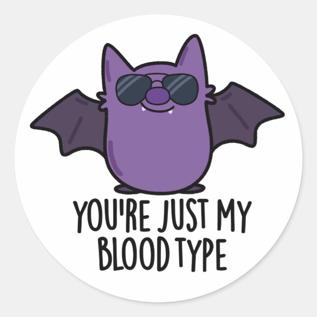 Du bist nur mein Blood-Funny Bat Pun Runder Aufkleber (Vorderseite)