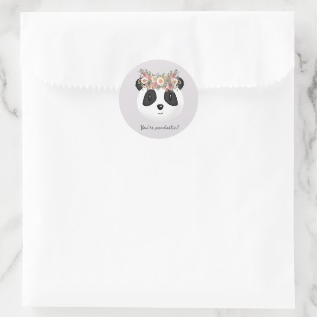 Du bist pandastisch! Niedlicher Panda-Bär Runder Aufkleber (Tasche)