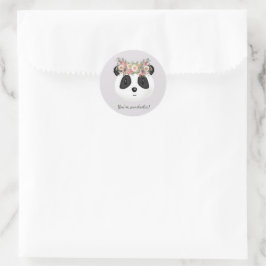 Du bist pandastisch! Niedlicher Panda-Bär Runder Aufkleber