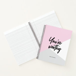 Du bist Personalisierten Pink Chic wert Motivieren Notizbuch