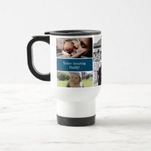 Du bist Phantastisch Daddy Blue Custom Foto Collag Reisebecher