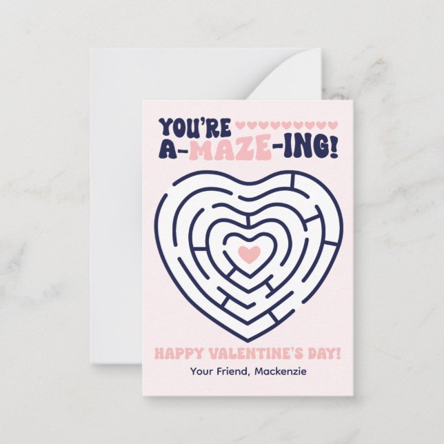 Du bist Phantastisch Maze-Klassenzimmer Valentine Mitteilungskarte (Vorderseite)