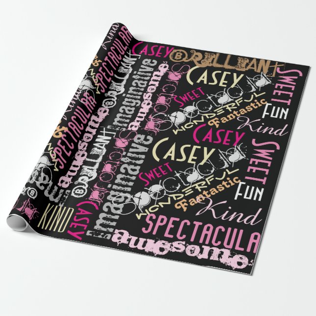 Du bist Phantastisch! Name Words Fun Geschenk Wrap Geschenkpapier (Ungerollt)