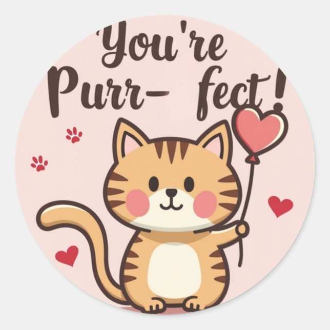 "Du bist purfekt!" Cat Valentine-Aufkleber Runder Aufkleber (Vorderseite)