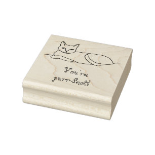 Du bist purfekt, Katze auf Bettdecke, Gummi-Briefm Gummistempel