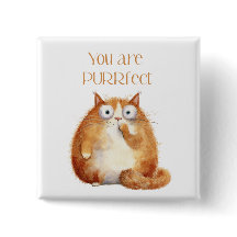 du bist purrfect - orange Katzen Abzeichen