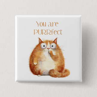 du bist purrfect - orange Katzen Abzeichen Button