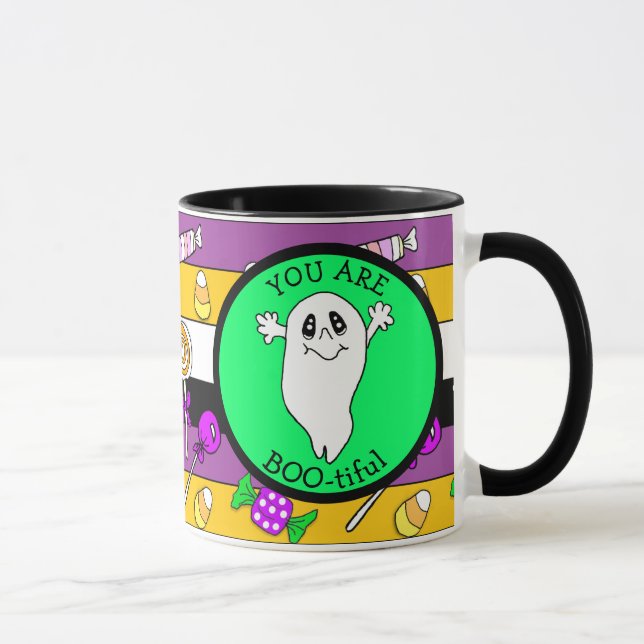 Du bist schön, Ghost Pun, Halloween Tasse (Rechts)
