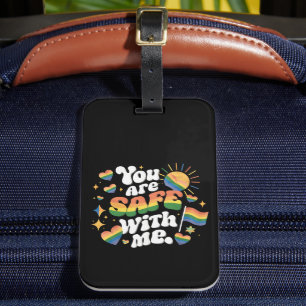 Du bist sicher bei mir LGBT Regenbogen Schwul Gepäckanhänger