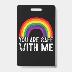 Du bist sicher bei mir LGBTQ Pride Monat Regenboge Ausweis