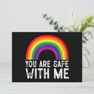 Du bist sicher bei mir LGBTQ Pride Monat Regenboge Einladung