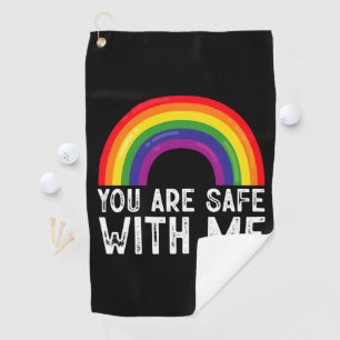 Du bist sicher bei mir LGBTQ Pride Monat Regenboge Golfhandtuch