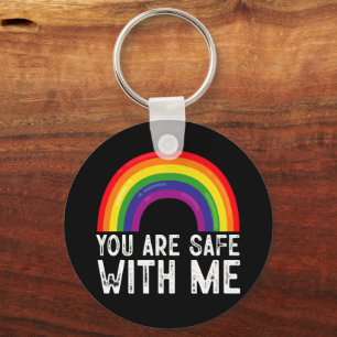 Du bist sicher bei mir LGBTQ Pride Monat Regenboge Schlüsselanhänger