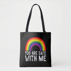 Du bist sicher bei mir LGBTQ Pride Month Regenboge Tasche