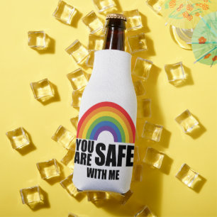 Du bist sicher bei mir LGBTQ Regenbogen Stolz Flaschenkühler