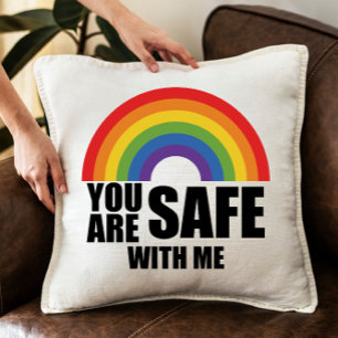 Du bist sicher bei mir LGBTQ Regenbogen Stolz  Kissen