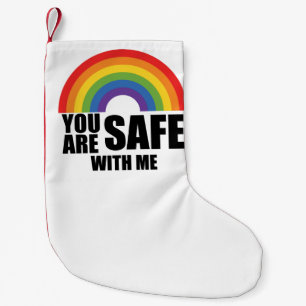 Du bist sicher bei mir LGBTQ Regenbogen Stolz  Kleiner Weihnachtsstrumpf
