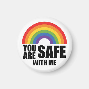 Du bist sicher bei mir LGBTQ Regenbogen Stolz  Magnet