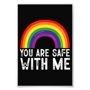 Du bist sicher bei mir LGBTQ Stolz Monat Regenboge Fotodruck