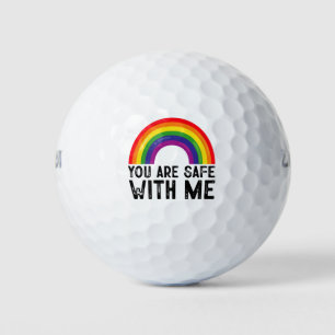 Du bist sicher bei mir LGBTQ Stolz-Monat Regenboge Golfball