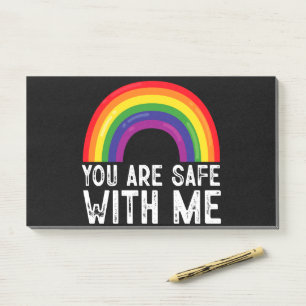 Du bist sicher bei mir LGBTQ Stolz Monat Regenboge Post-it Klebezettel