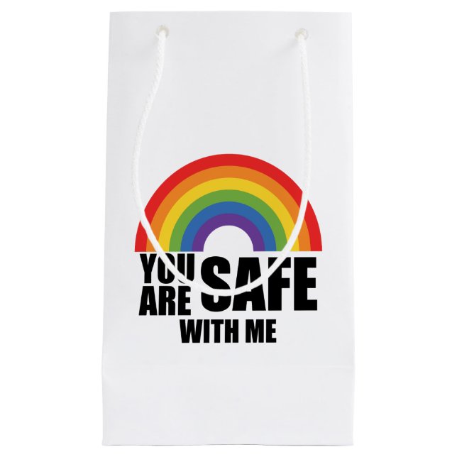 Du bist sicher mit meinem LGBTQ-Regenbogenstolz Kleine Geschenktüte (Vorderseite)