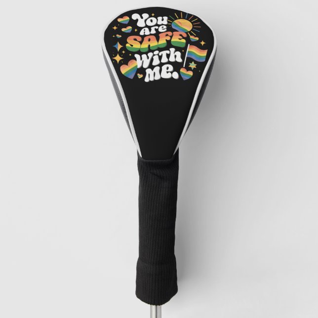 Du bist sicher mit meiner LGBT Rainbow Gay Golf Headcover (Vorderseite)