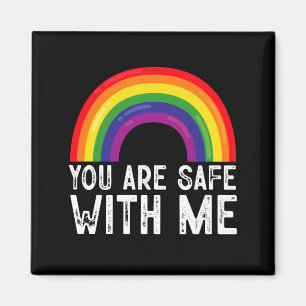 Du bist sicher mit mir LGBTQ Stolz Monat Regenboge Magnet