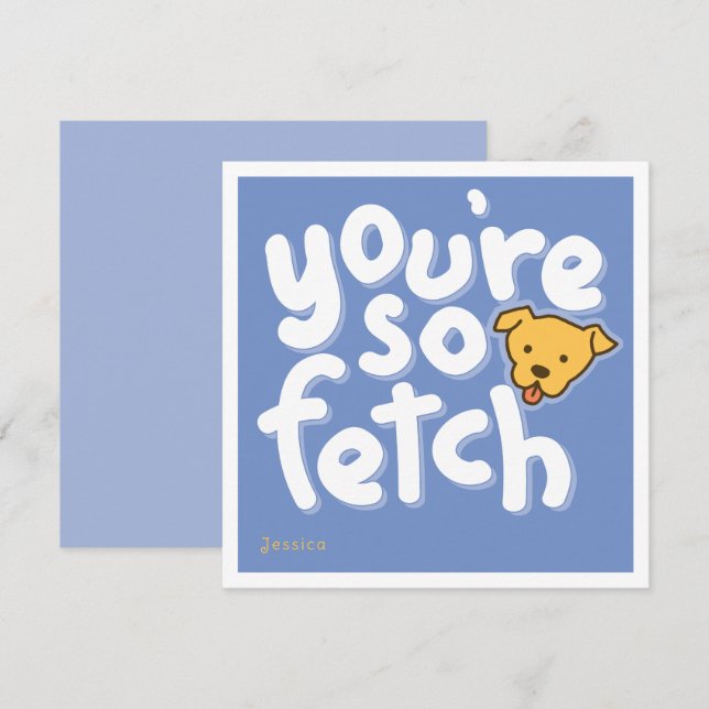 Du bist so fetch blau feiertagskarte (Vorne/Hinten)