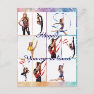 Du bist so geliebt 9 Bilder Foto-Collage & Name Postkarte