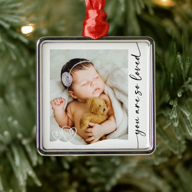 Du bist so liebes Foto Keepake Ornament Aus Metall (Baum)