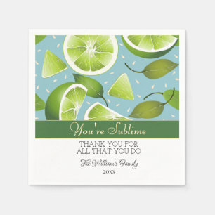 Du bist Sublime Limon Citrus Fruit Vielen Dank Serviette