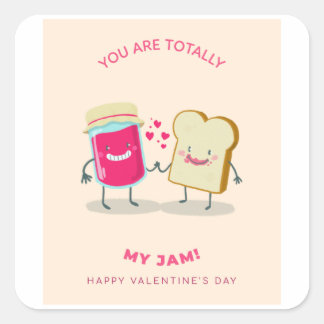 Du bist total mein Marsch Happy Valentine Quadratischer Aufkleber