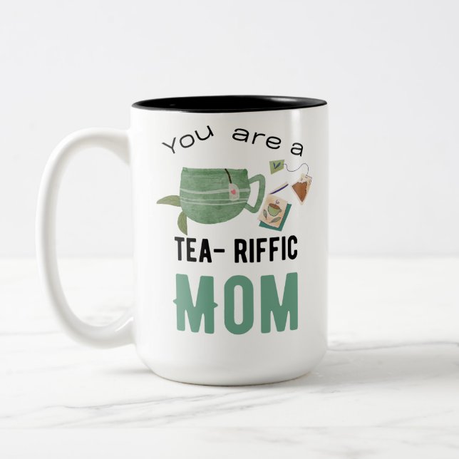 Du bist tränenreiche Mutter. Zweifarbige Tasse (Links)