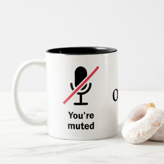 Du bist verflucht | Du bist auf Mute. | INDIVIDUEL Zweifarbige Tasse