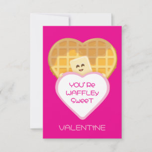 „Du bist waffel süß“ Valentinskarte für Kinder Dankeskarte