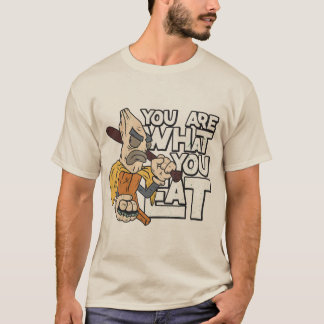 Du bist was du isst Lustiger Humor Cartoon-Design T-Shirt