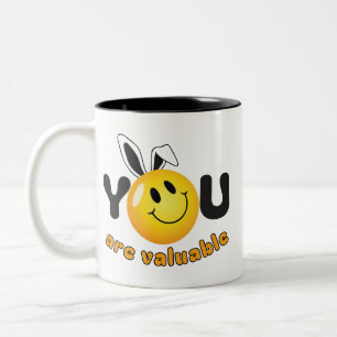 Du bist wertvoll Motivationskunst - Süßes Herz  Zweifarbige Tasse