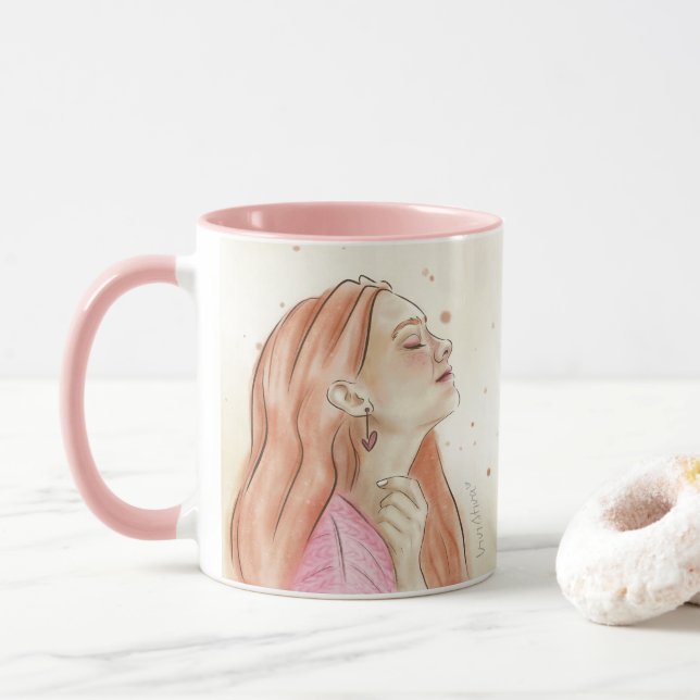 Du bist Wertvolle Tasse | Beige & Splash (Mit Donut)