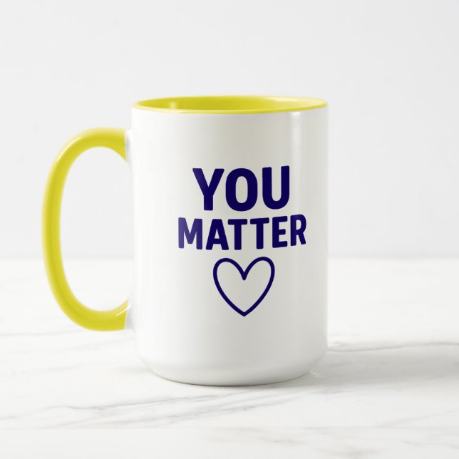Du bist wichtig" Positives rotes Herz Tasse (Links)