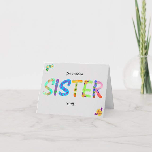 Du bist wie eine Schwester für mich - Happy Birthd Karte (Vorderseite)