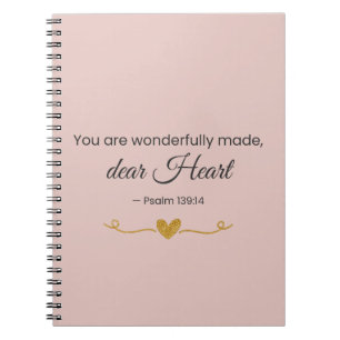 Du bist wunderbar gemacht – Psalm 139:14 Notizbuch Notizblock