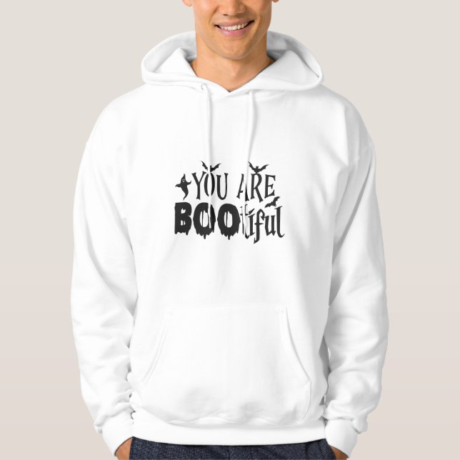 Du bist zärtlich Halloween clevere schwarze Typogr Hoodie (Vorderseite)