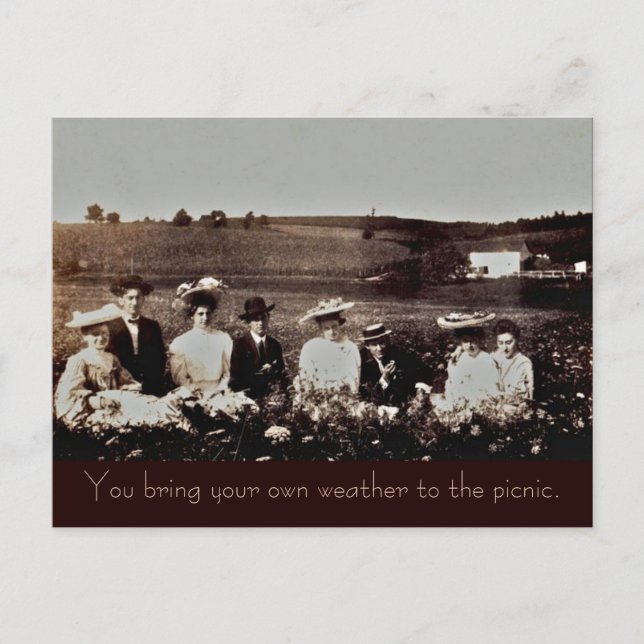 Du bringst dein eigenes Wetter zum Picknick. Postkarte (Vorderseite)
