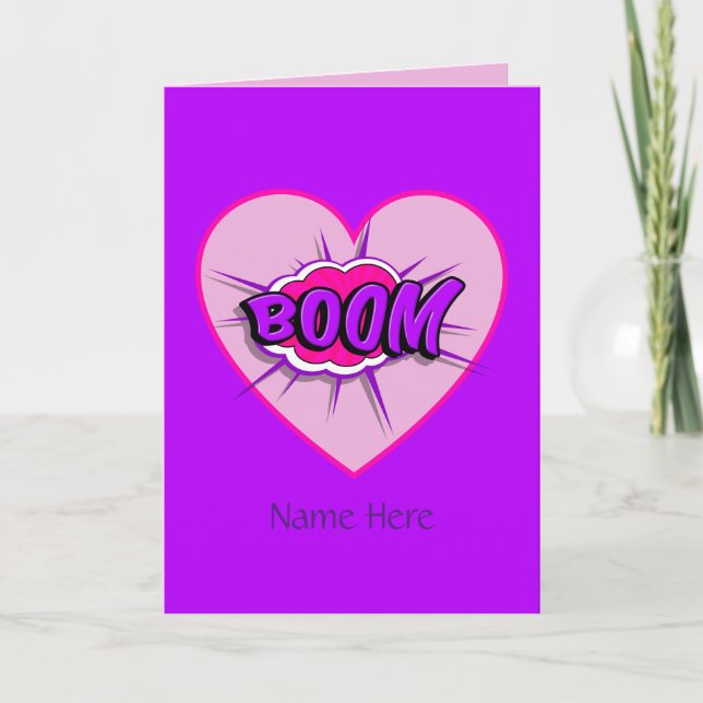 Du bringst mein Herz zu BOOM Valentine Karte (Vorderseite)