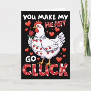 Du bringst mein Herz zum Gackern Lustiges Huhn Val Karte