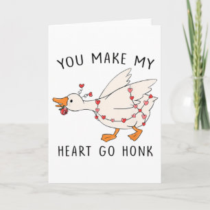 Du bringst mein Herz zum Hupen Lustige Gans Valent Karte