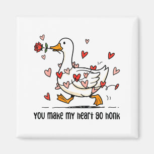 Du bringst mein Herz zum Hupen Lustige Gans Valent Magnet