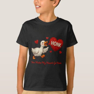 Du bringst mein Herz zum Hupen Lustige Gans Valent T-Shirt